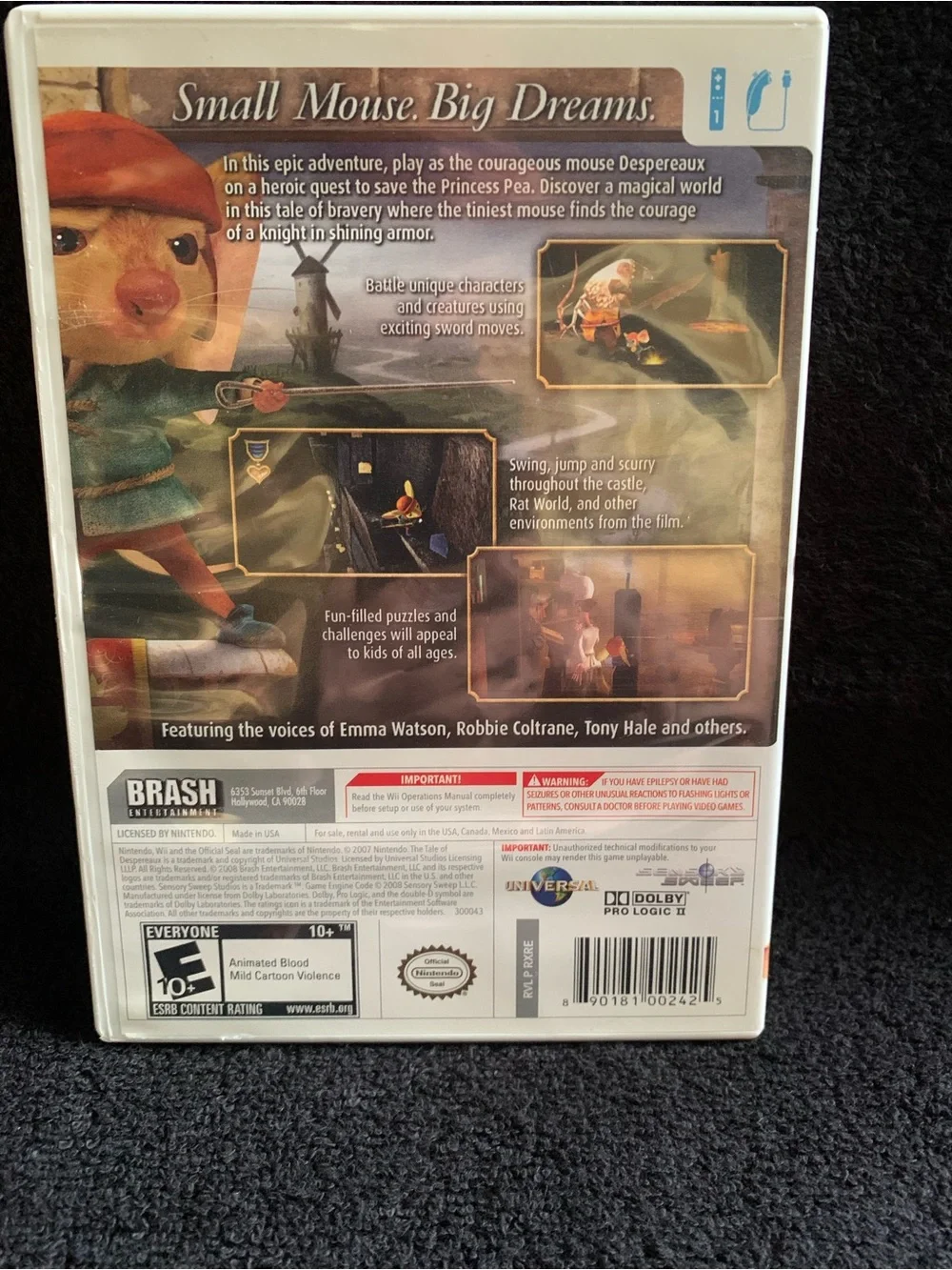 Nintendo Wii The Tale of Despereaux Game E-10Plus